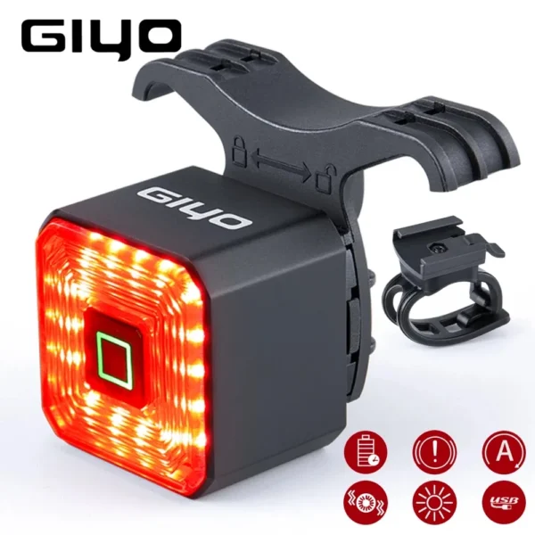 Giyo Smart Bicycle Brake Tail Light USB Charging - Baiskeli Centre
