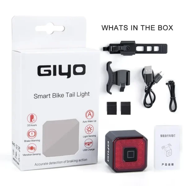 Giyo Smart Bicycle Brake Tail Light USB Charging - Baiskeli Centre